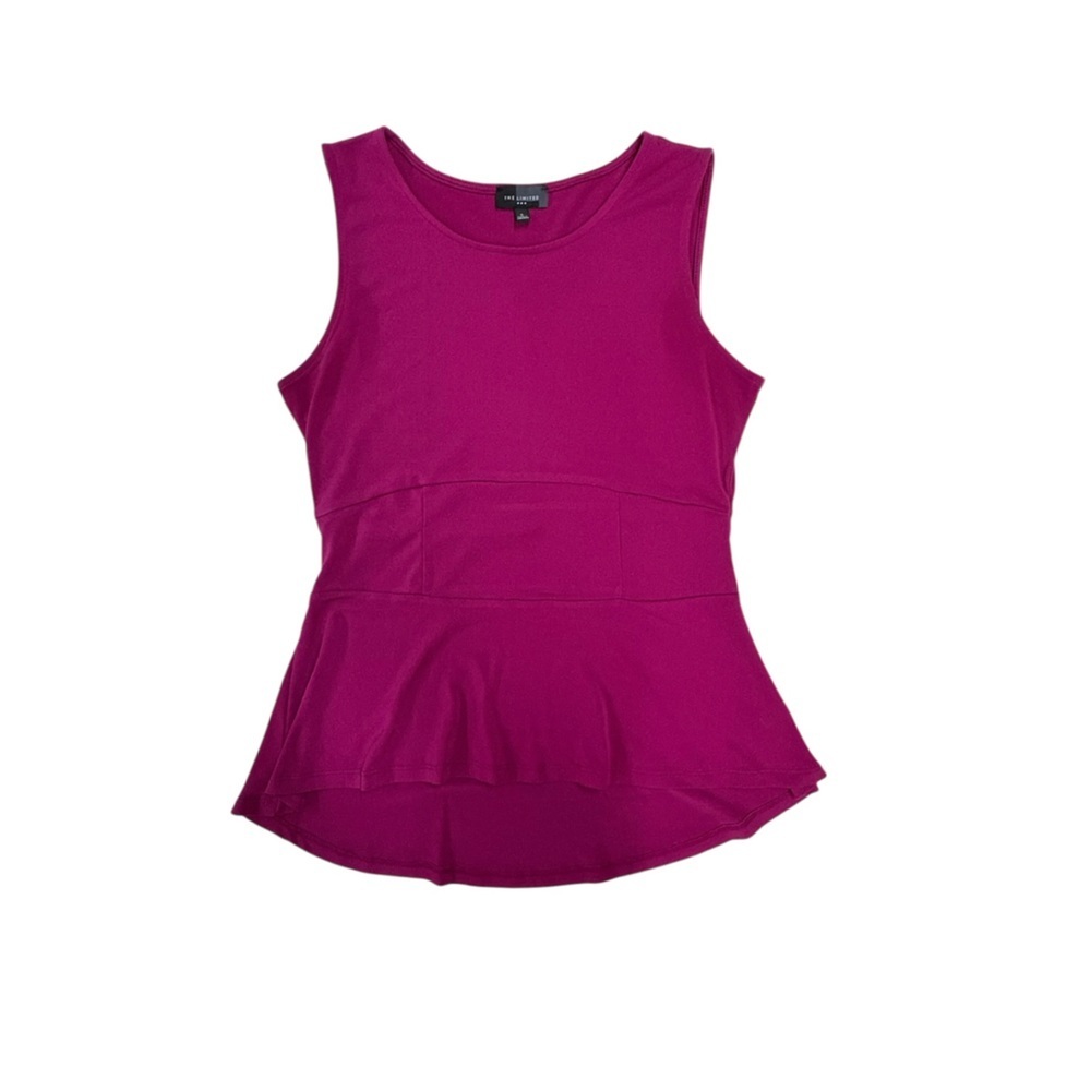 The Limited Magenta Peplum Tank Top
